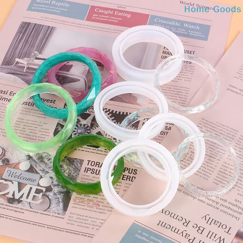 1Pc Silicone Bangle Mold Round Silicone Mold For DIY Jewelry Dried Flower Resin Rhombus Bracelet Model Casting Mould Tools