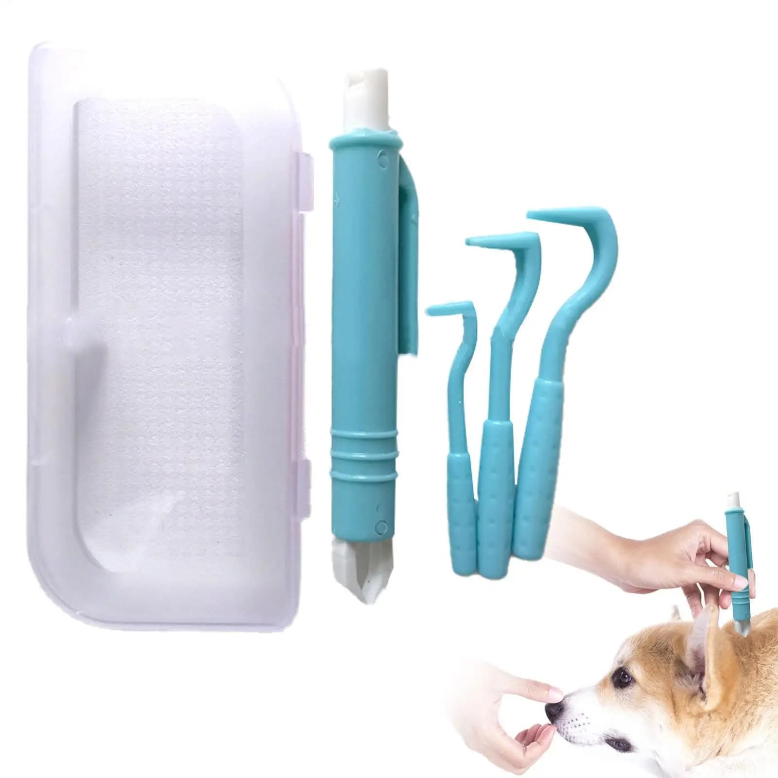 Pinzetta per Rimozione Pulci e Zecche, Strumento per la Rimozione di Zecche e Pulci dai Conigli, Accessori per la Toelettatura degli Animali Domestici