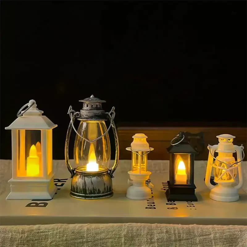 1 pz casa delle bambole in miniatura lampada cherosena decorazioni per la casa giocattolo mini led retrò lanterna incandescente simulazione lampada da notte luce cande