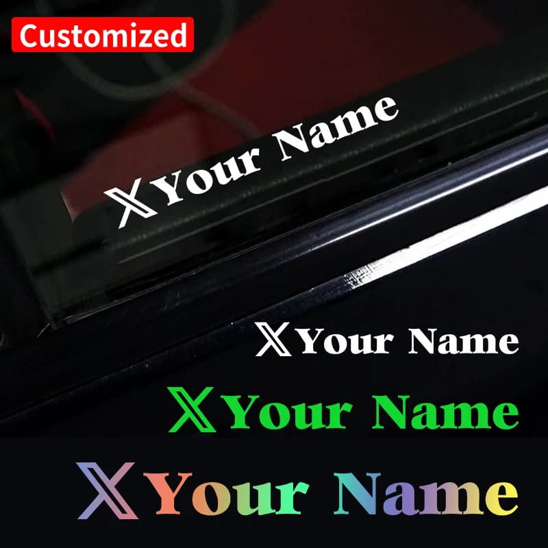 Wall decals Custom with Username and Logo X for Moto, Waterproof, Fai-da-Te, for Tank, Helmet, Car, Bicycle, Decalcomanie in Vinyl