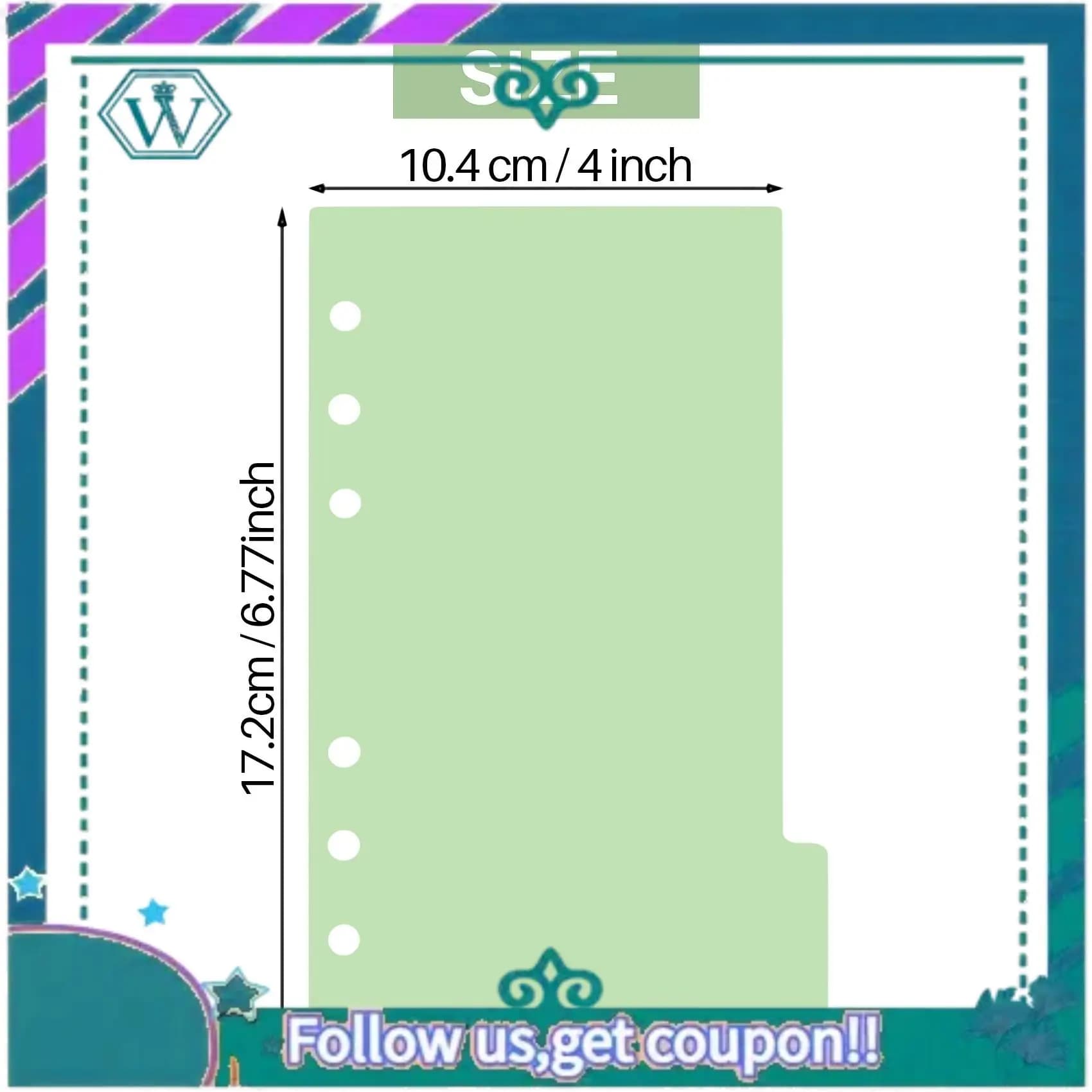 Aggiornato 10 set A6 divisori per soggetti foglio di carta, divisori per carte di file perforati, divisore per indice con schede per pianificatore di inserti per notebook