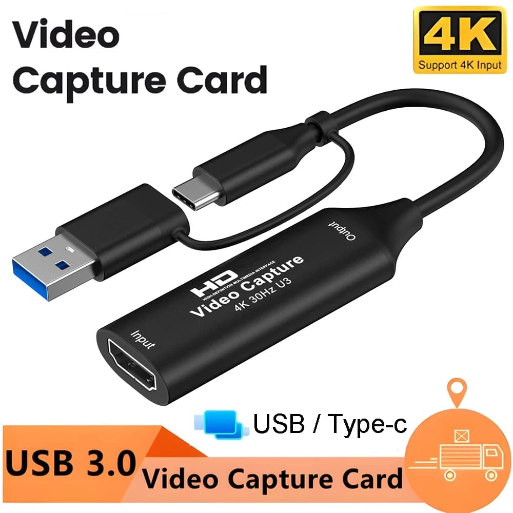 Scheda di acquisizione video 4K HDMI compatibile con USB/Type-c 3.0 Video Grabber PC Computer Camera Gaming Live Streaming Videoregistratore