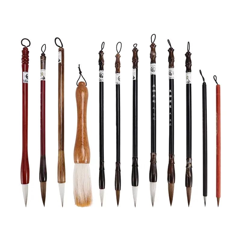 AA94-12 PCS Chinese Calligraphy Brush Set - Painting Writing Watercolor Sumi Brushes Set Kanji Japanese Drawing Art Brushes