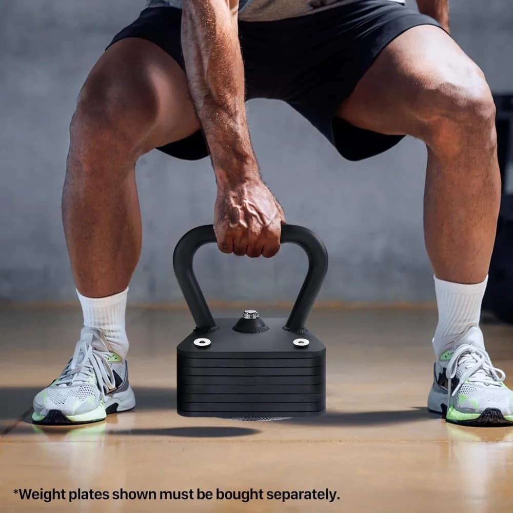Maniglia regolabile per kettlebell nera con vite per sollevamento pesi, per palestra domestica e fitness (031E-K-H)