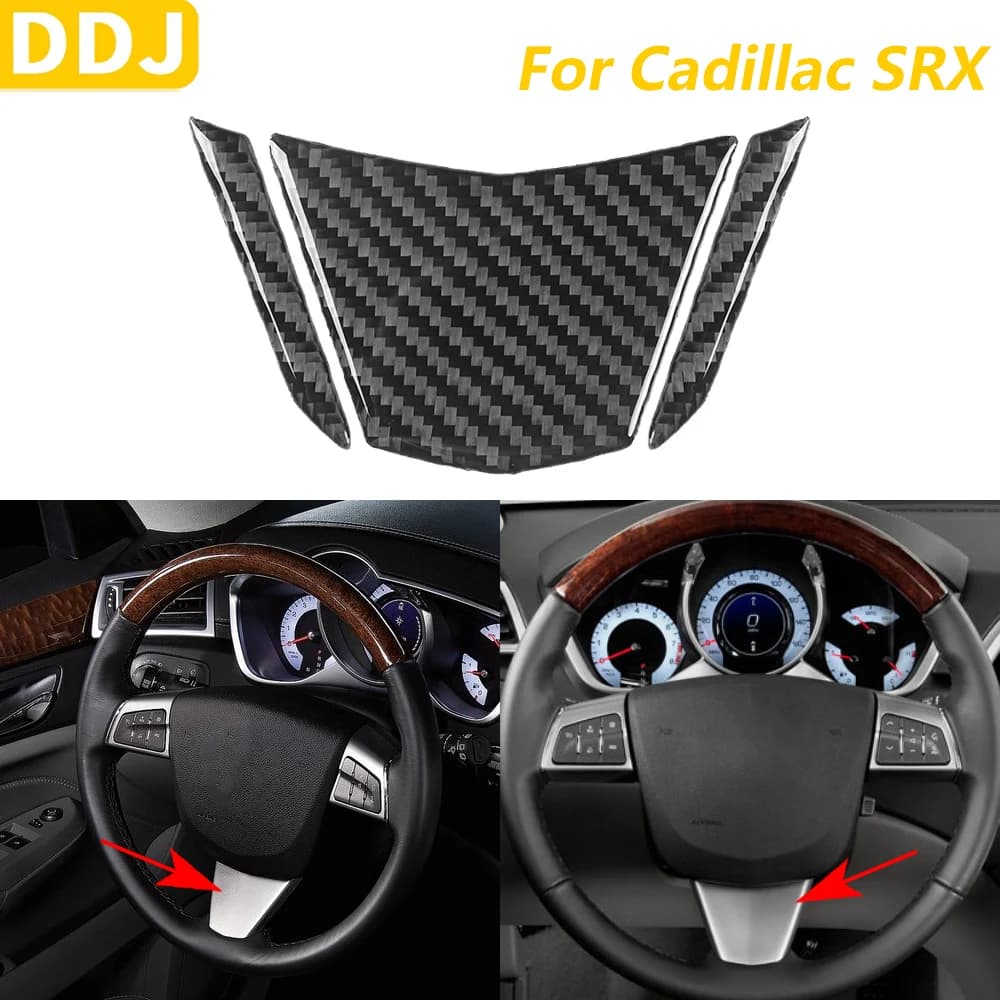 For Cadillac SRX 2010-2012 Carbon Fiber Wheel Mento Panel Decorative Covering Accessories Auto Interior Decoration Sticker