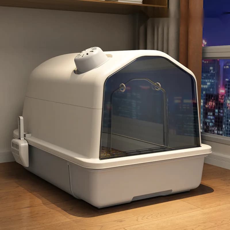 Lettiera per Gatti Ultra Grande con Cornice, Chiusa e Inodore, Design Spazioso per un Utilizzo Senza Disordine, Articoli per Animali Domestici, Toilette per Gatti