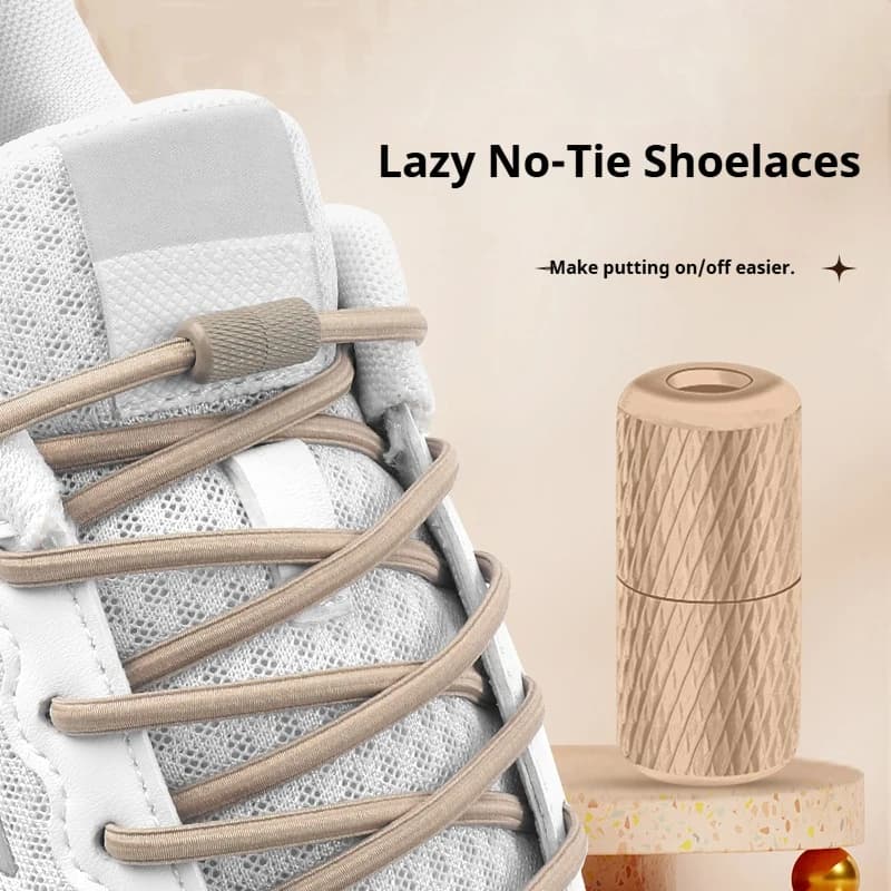 Lacci elastici rotondi senza lacci, con fibbia in metallo, per sneakers, piatti, rapidi, accessori per scarpe, 1 paio/2 paia