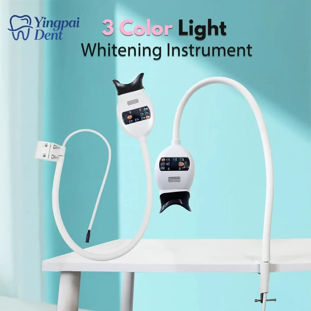 Lampada LED Professionale per Sbiancamento Dentale a 3 Colori Regolabili, Acceleratore di Sbiancamento a Luce Fredda, Strumento per Cliniche Odontoiatriche