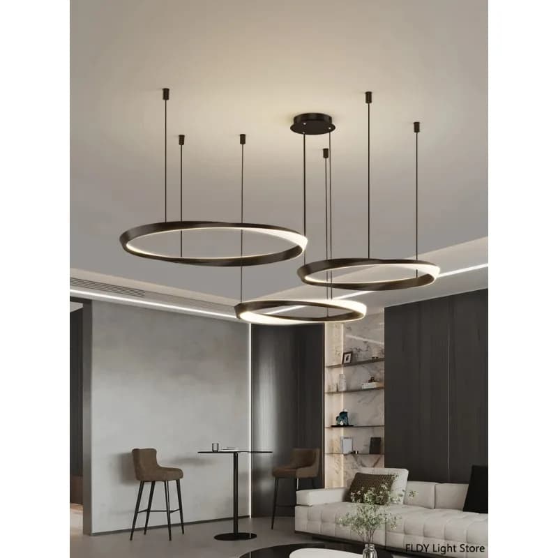 Lampadario per Soggiorno, Lampada a Sospensione Nordica, Moderno Lampadario per Sala da Pranzo, Lampada ad Anello, Lampade per Camera da Letto e Ristorante, Luci LED a Soffitto
