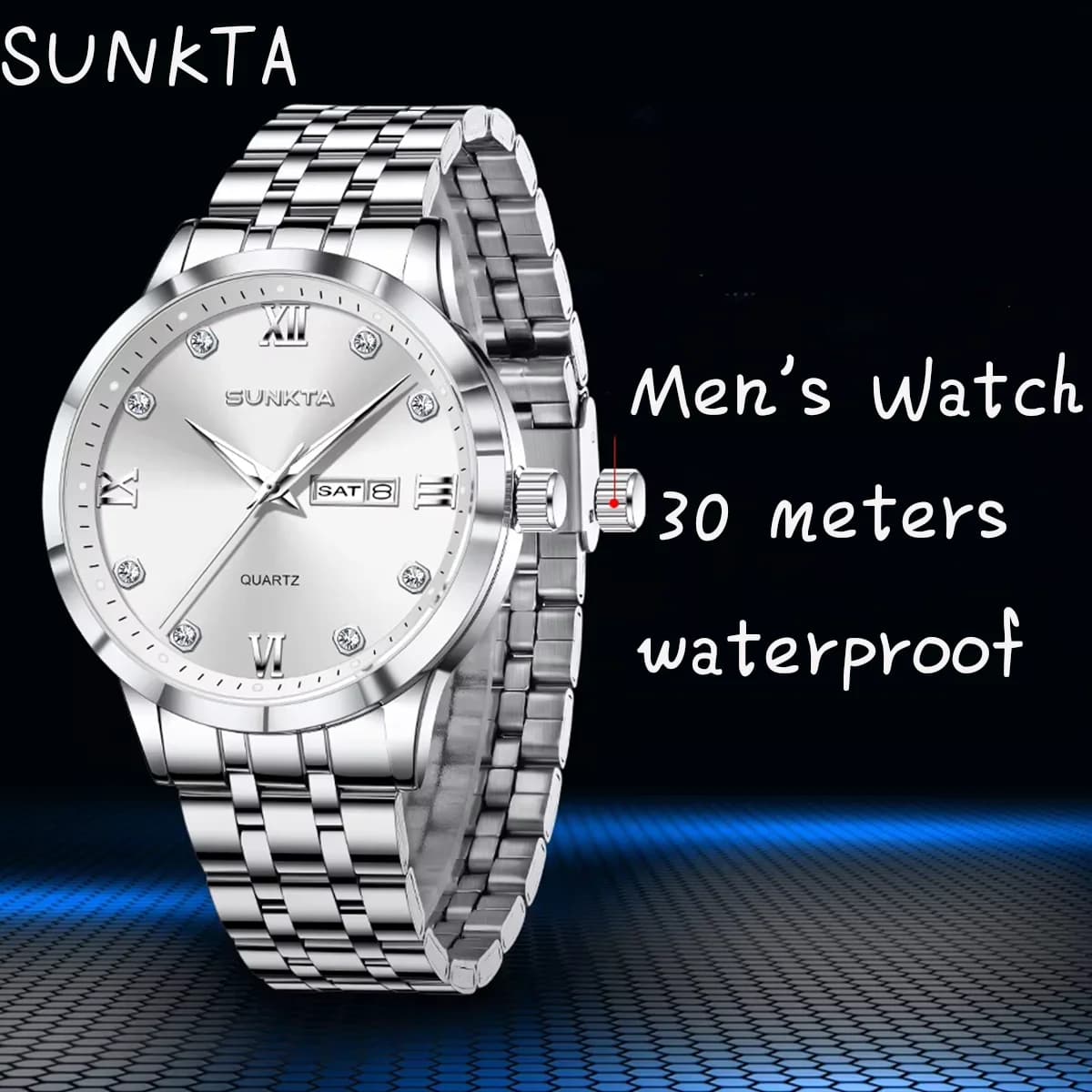 SUNKTA 2026 Top Luxury Sport Man Watch Waterproof Luminous Date Week Men's Quartz Wristwatch Stainless Steel Fashion Men Watches