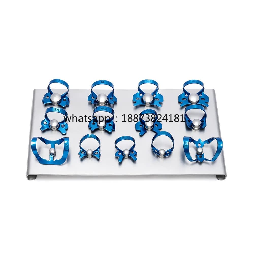 14pcs/Set Dental Rubber Dam Clamps With base Dentisit Endodontic Restorative Clips Tools fast shipping