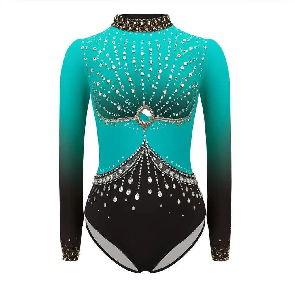Bambini Ragazze Sparkly Strass Ginnastica Body Bambino Balletto Tutu Ginnastica Tuta Sala da ballo Pattinaggio di Figura Danza Tuta