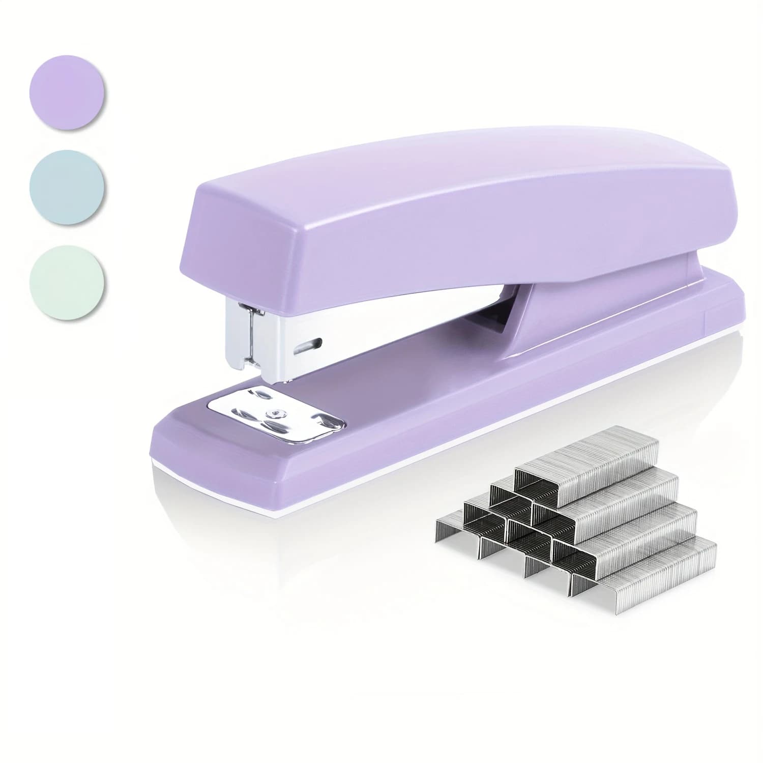 Cucitrice a colori Macaron Consegna di punti metallici portatile e leggera adatta per forniture di cancelleria carine per ufficio, scuola e casa