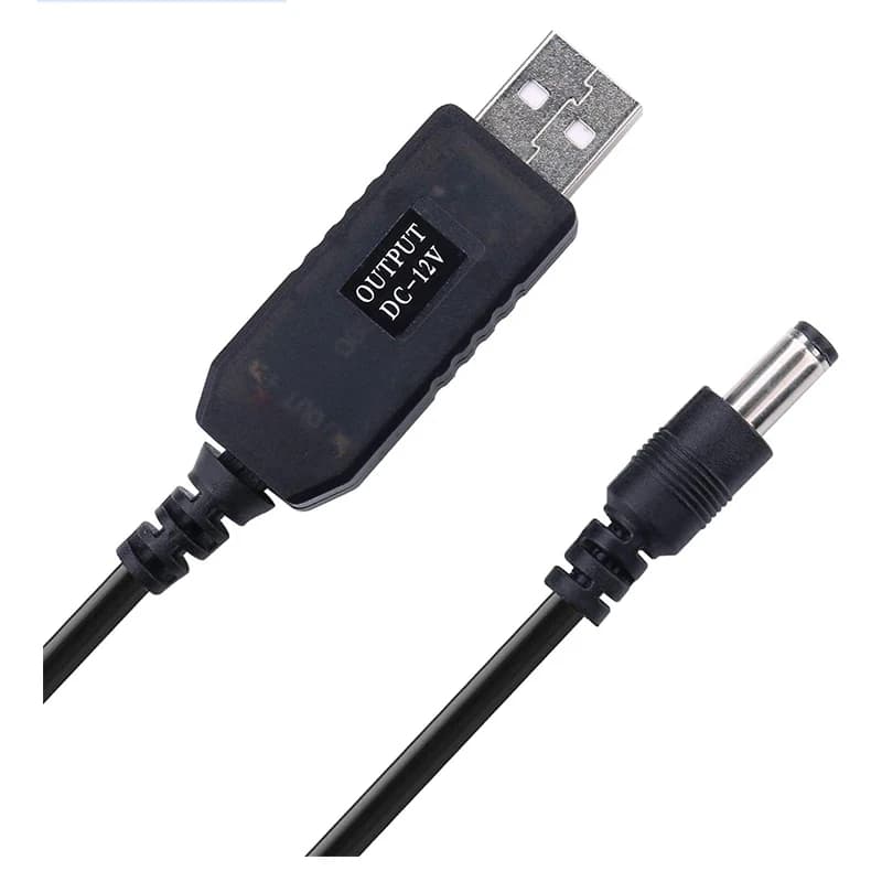 Cable Connector from WiFi to Power Bank from 5.5 * 2.1 mm DC from 5 V to 12 V etc