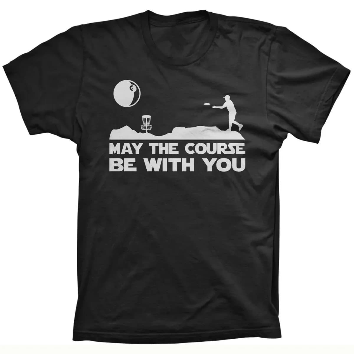 Magliette da golf a disco Divertenti May The Course Be with You Camicia parodia del film Regali per golfisti a dischi Regali per lui
