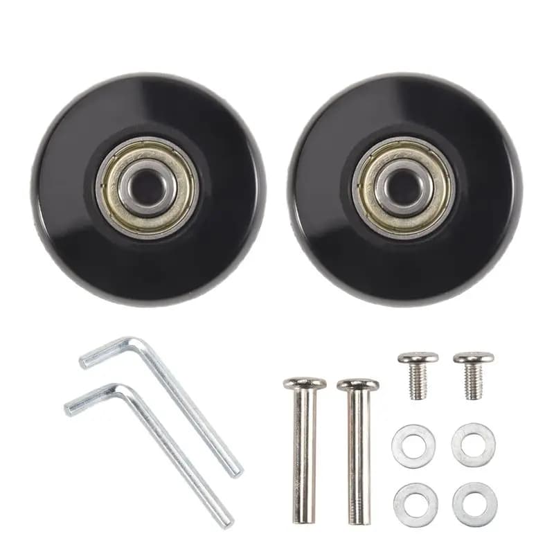 A21Q -50X24mm Set di 2 ruote di ricambio per valigie, ruote girevoli in PU, kit di riparazione con cuscinetti in acciaio al carbonio