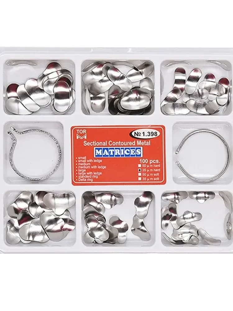 100 pcs Dental Sectional Matrix Contoured System Metal Dentistry Resin Clamping Seperating Ring Autoclavable dental