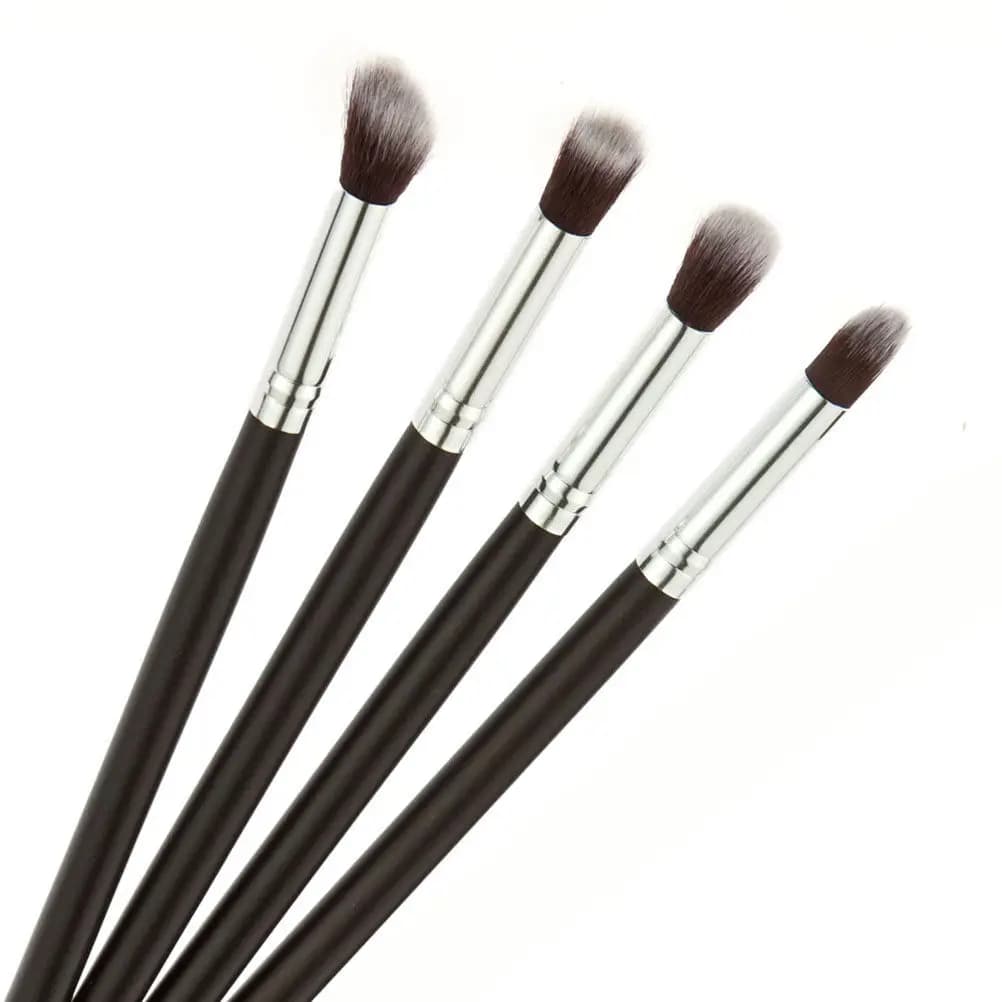 Set di 4 Pennelli per Ombretto, Kit Portatile di Pennelli per Trucco Occhi in Morbido Pelo di Cavallo, Strumenti per Trucco Viso, Labbra, Blush e Fondotinta