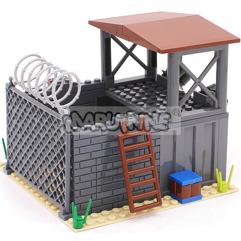 Marumine 23PCS MOC Blocchi WW2 Base Militare Forze Speciali Sentry Guard Room FAI DA TE Soldato dell'Esercito Scene Mattoni da Costruzione Modello Kit
