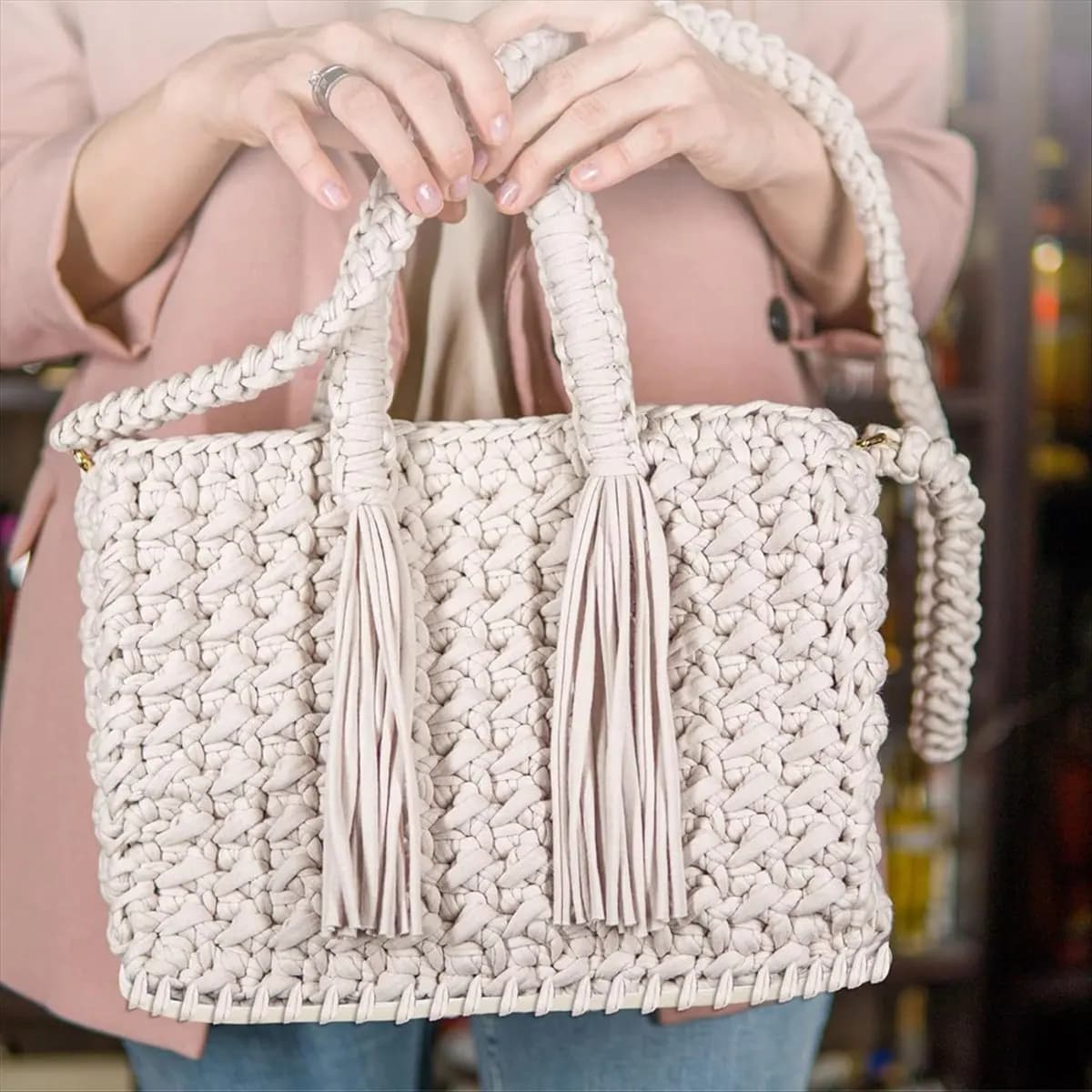 Nuovi fondi per borse all'uncinetto con gancio da 2 pezzi, kit borsa all'uncinetto, basi per borse in pelle con base per cestino
