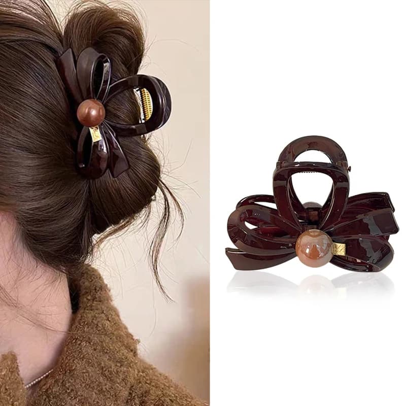 Elegante fermaglio per capelli in plastica con fiocco geometrico per donne e ragazze, grazioso ornamento per capelli, forcina, clip per capelli, accessori per capelli alla moda