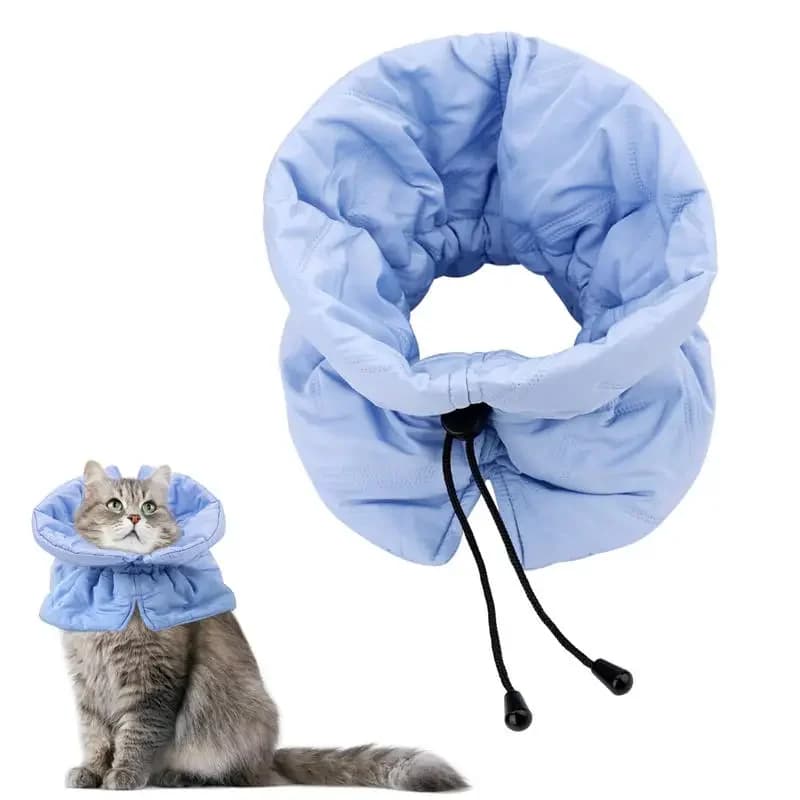 Cat Scarf Solid Color Anti Licking Scarf With Scarf Sterilized Pets Cat All Season Use Elizabeth Circle Pet Warm Headband