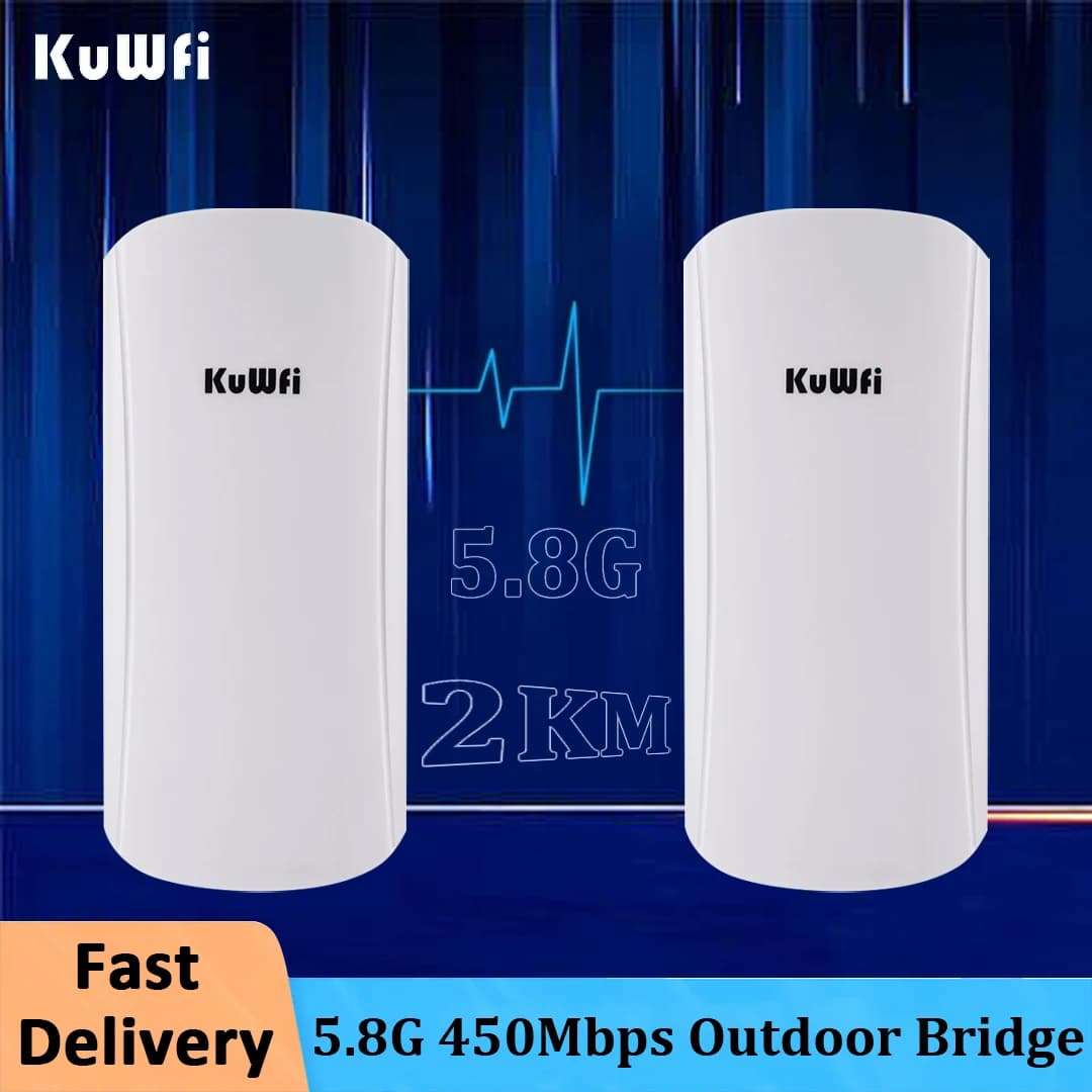Kuwfi 5GHz 450Mbps Wifi Bridge Outdoor CPE Ripetitore wireless a lungo raggio Punto di accesso AP WiFi Bridge Router cliente