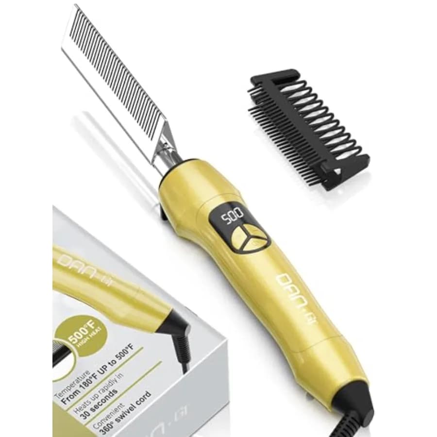 Piastra Elettrica in Titanio Anti-Scottatura per Parrucche e Capelli di Donne Nere con 18 Impostazioni di Calore 180 ° F 500 ° F per Riscaldamento Rapido Str
