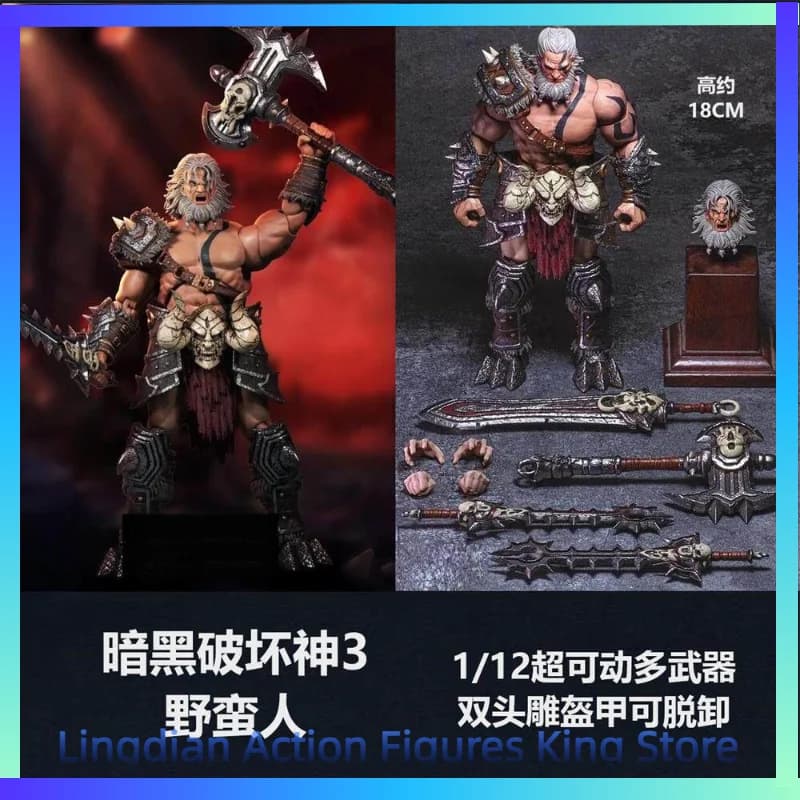 Disponibile Nightmare Studio Dark Asylum Barbarian Berserker 1/12 Action Figure Articolata da Collezione Regalo