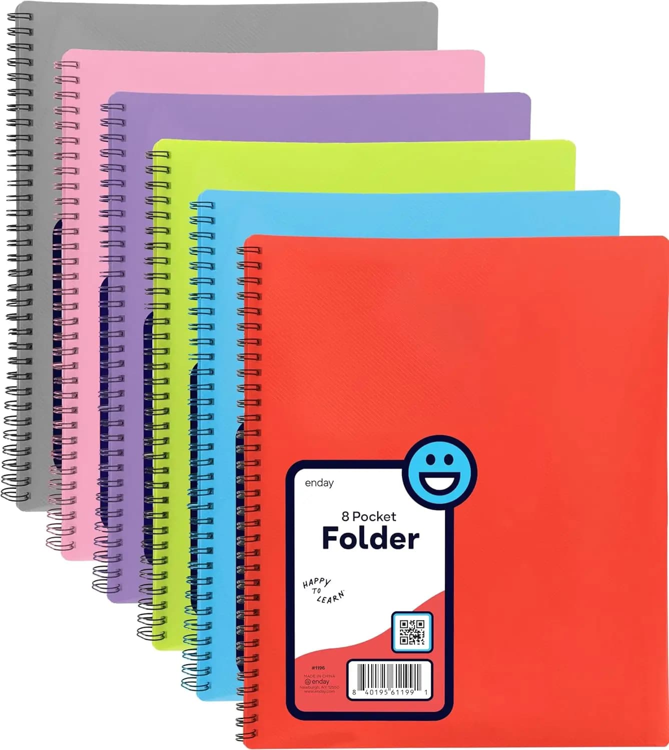 Cartella Portadocumenti Poly a 8 Tasche per Documenti Formato Letter/Legal, Forniture per Ufficio, Scuola e Università, Confezione da 6