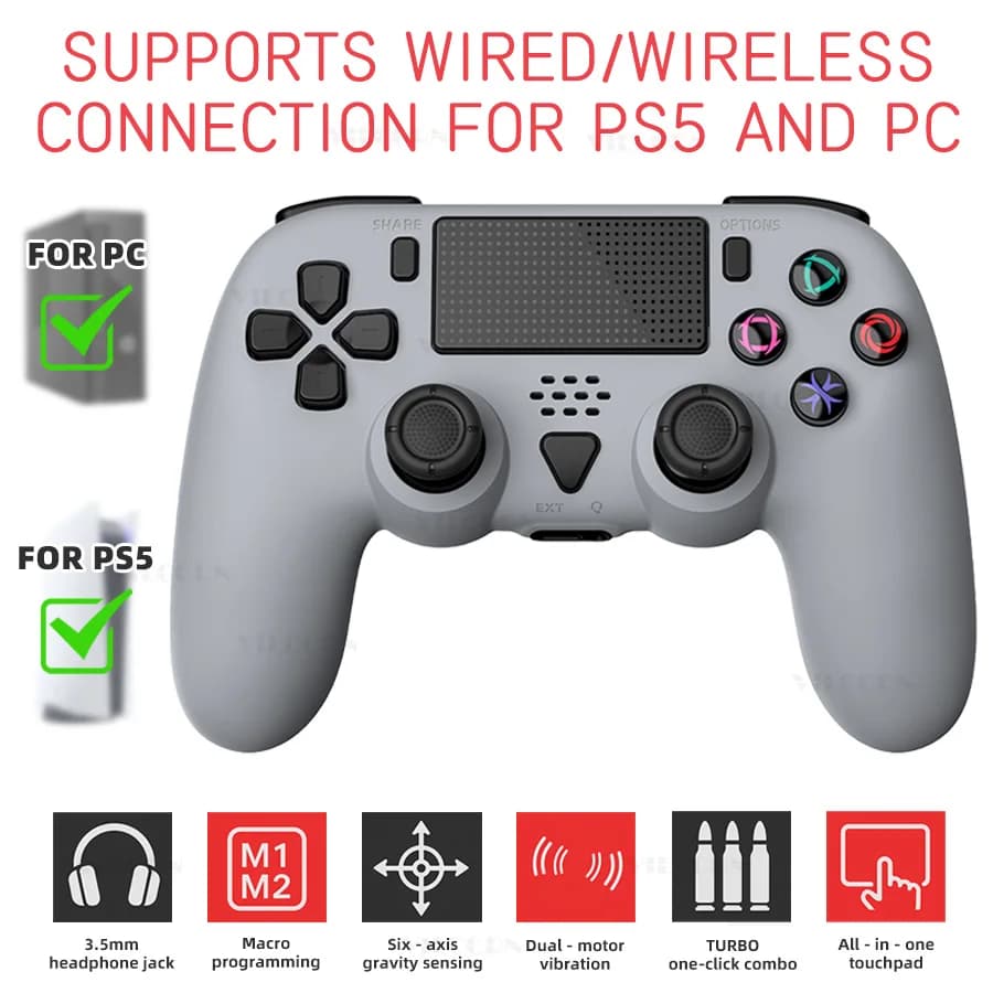 Gamepad wireless compatibile con controller Dualsense PS5 per accessori Playstation 5 Slim Pro Joystick con multi touch
