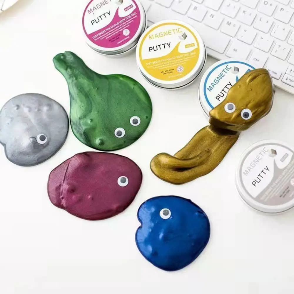Fango Magnetico in Resina Ferrofluido ad Alta Elasticità Argilla Magnetica Interessante con Magnete Plastilina Giocattoli per Bambini