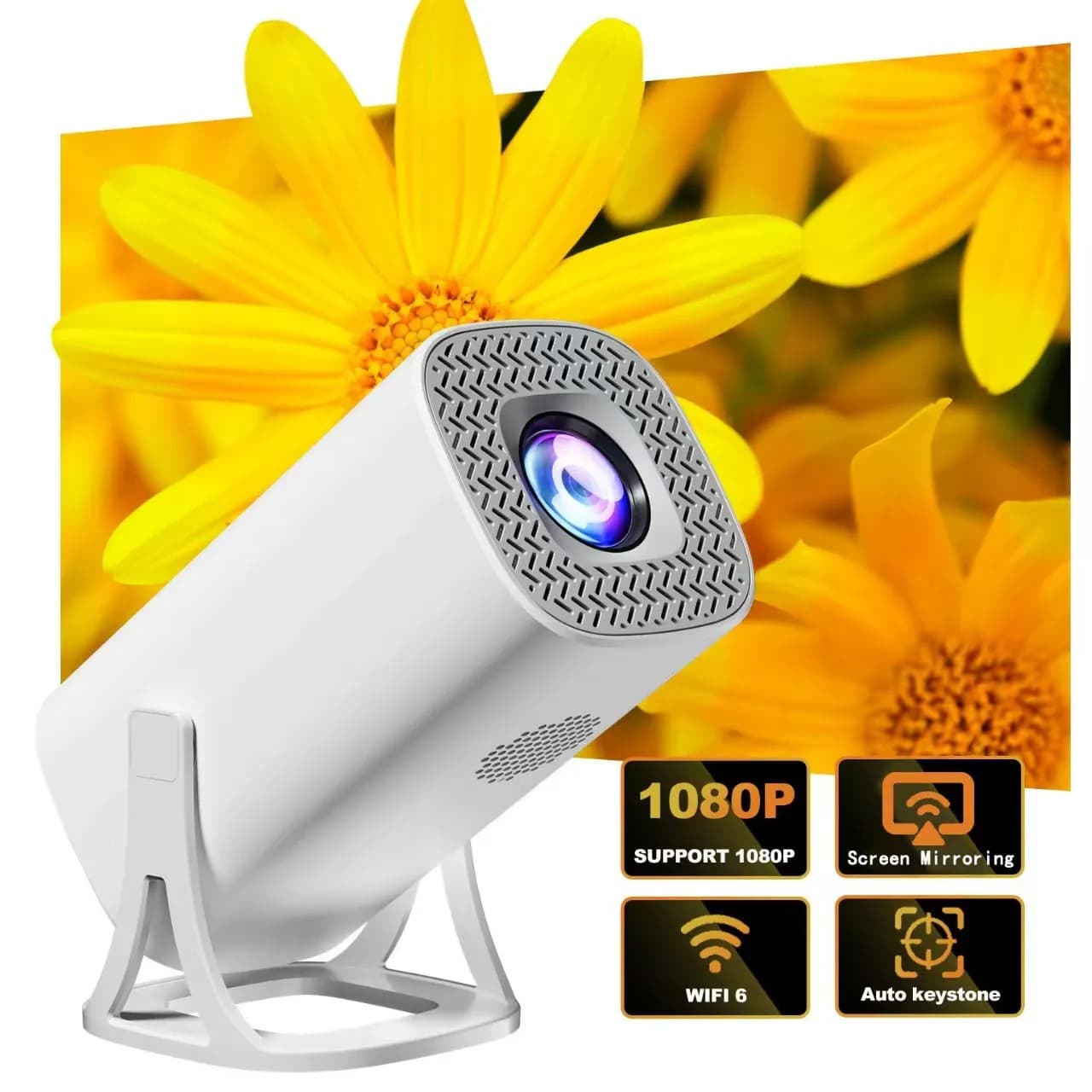 FOCABO S40 Home Ultra-Hd Projector Connected Mobile Phone Wireless Projection Screen 1080P High Lumen Highlight Portable