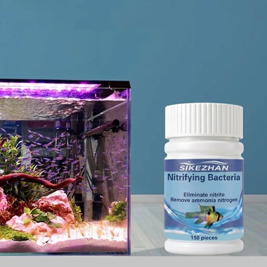 SIKEZHAN Filtro Biologico per Acquario, Batteri Nitrificanti, 150 Compresse, Rimozione Rapida di Ammoniaca e Nitriti, Chiarificatore d'Acqua per Acquari