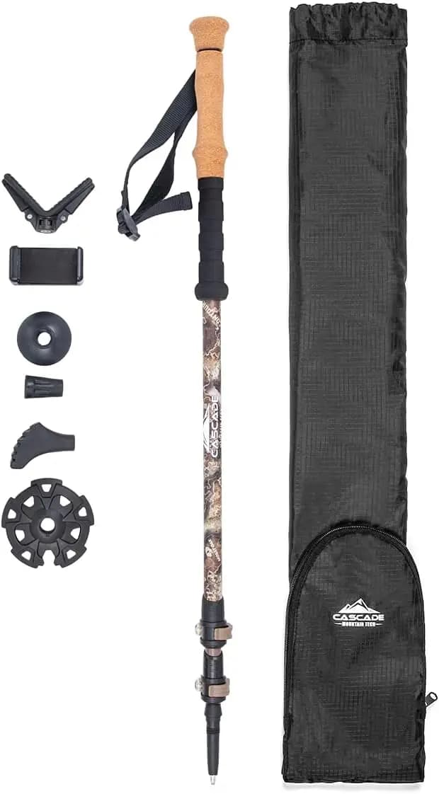 Trekking poles - Walking poles or single-foot carbon fiber hiking poles with support for accessories and fast adjustable locks