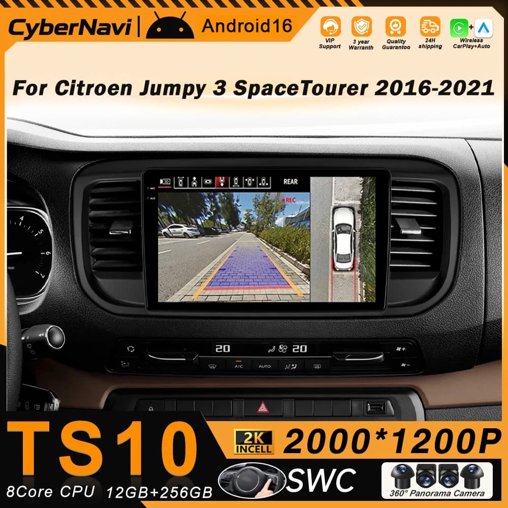 Autoradio Android per Peugeot Expert 3 Citroen Jumpy 3 Space Tourer 2016-2021 Navigazione GPS 7862 Lettore multimediale Senza lettore DVD 2din