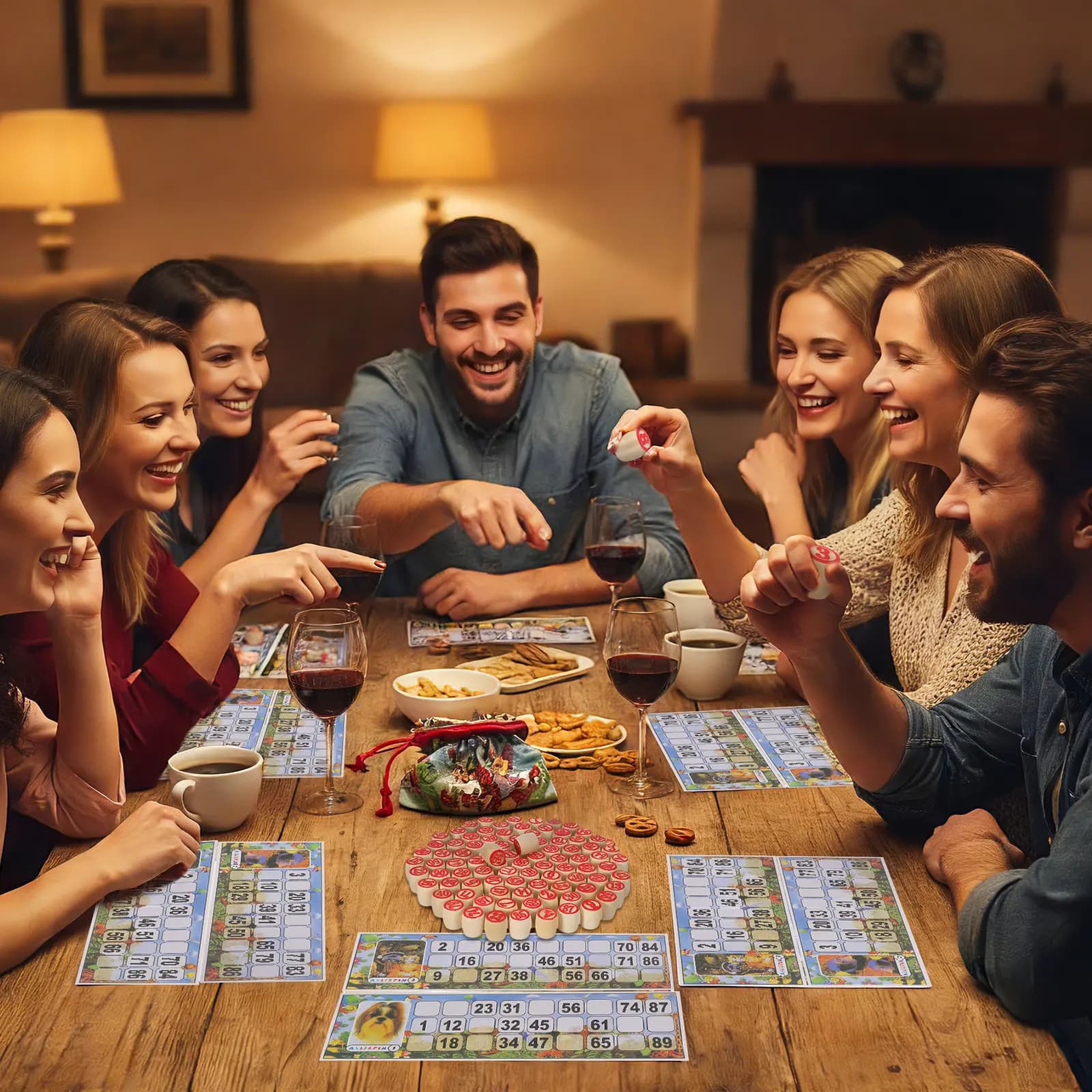 Set da Gioco Bingo Stile Lotto Russo con Fiches e Carte in Legno, Gioco Interattivo per Adulti e Famiglie