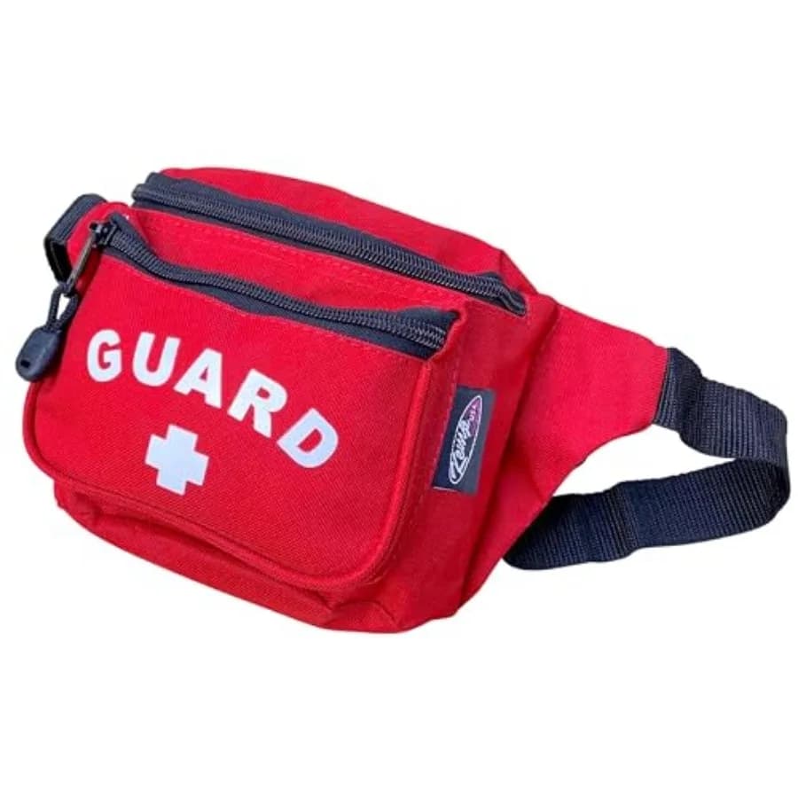 Lifeguard Fanny Pack Waist Hip Bag with GUARD Logo Water-Resistant Tactical Medical Storage Pouch for First Aid CPR Kit EMS Lif