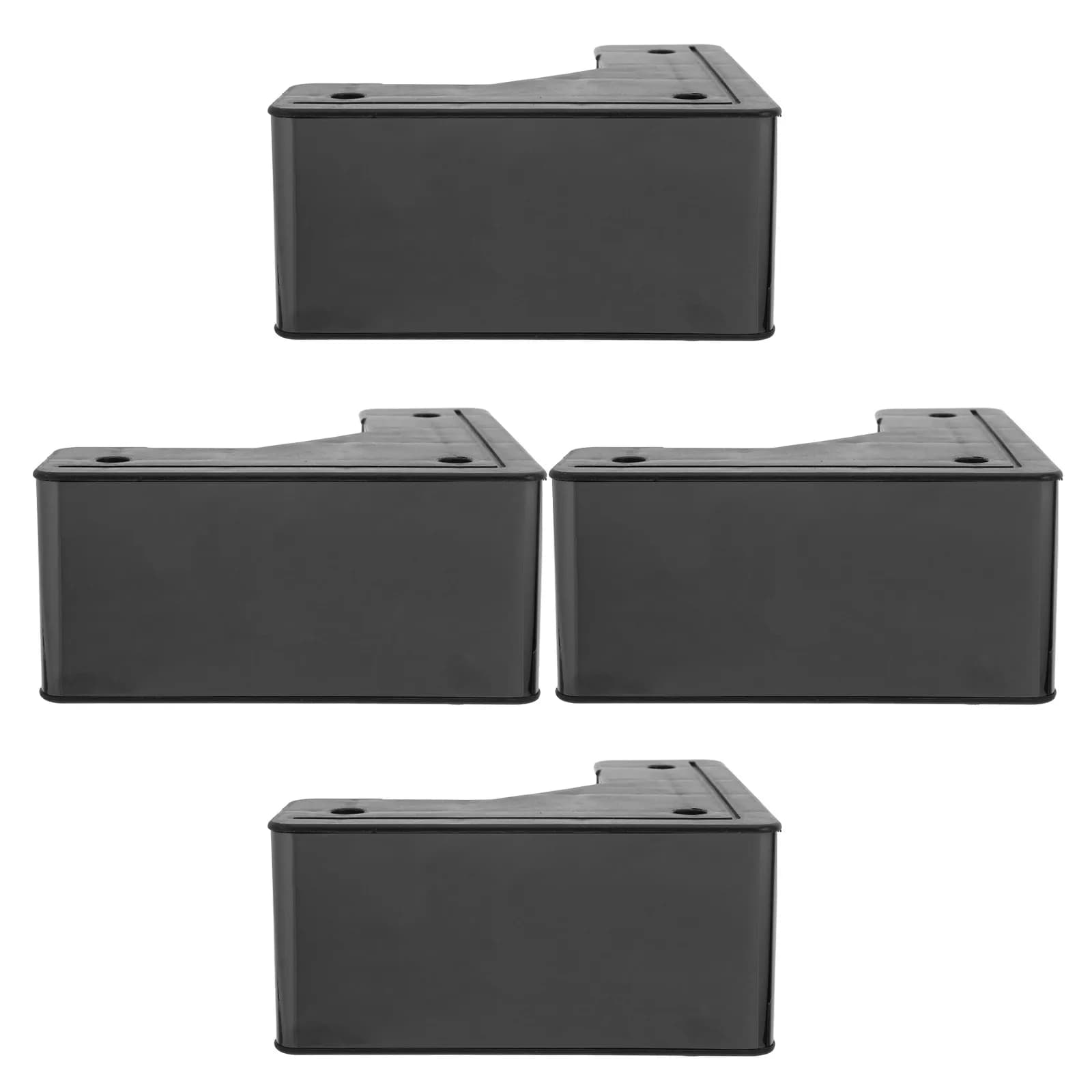 Set di 4 Piedini di Supporto per Mobili in Metallo Nero a Forma di L, Gambe Rialzate per Letto, Divano, Estensione per Divano, Gambe di Ricambio per Scaffali da Cucina