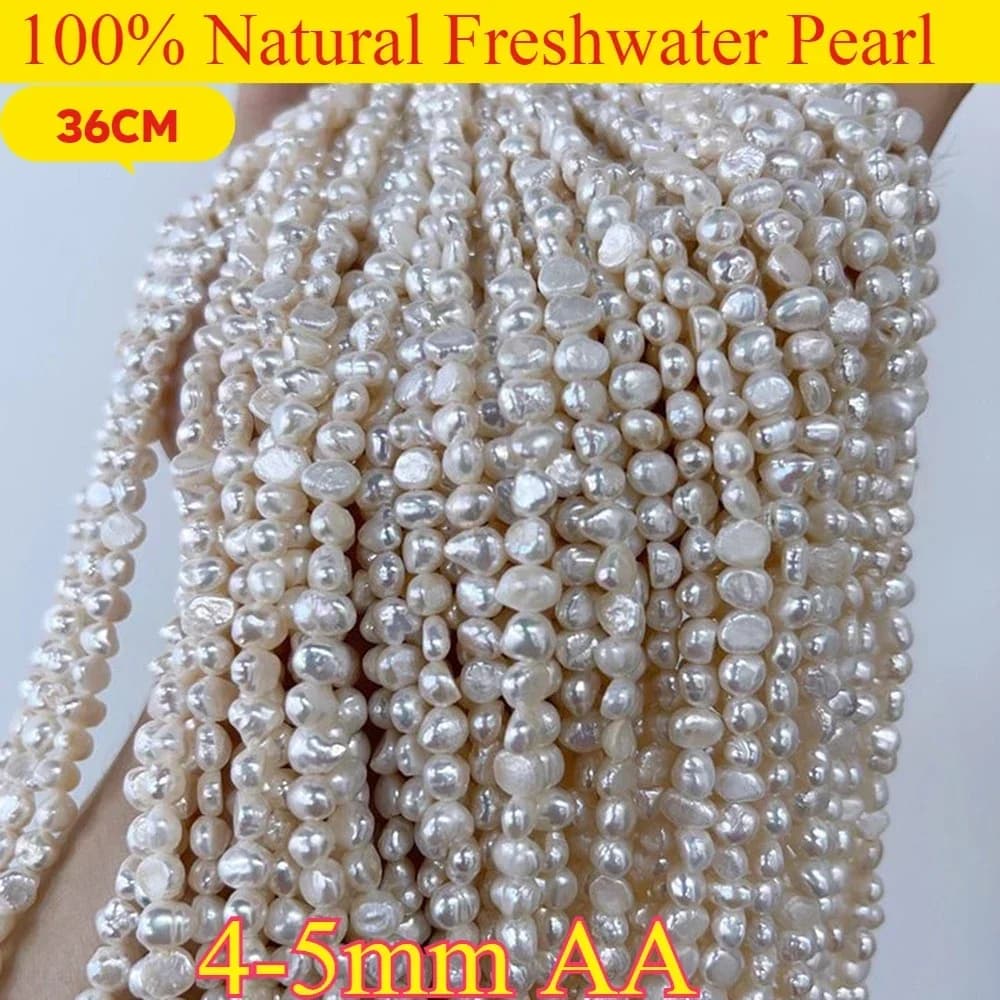 4-5mm AA Perla d'acqua dolce naturale suprema Bianco Arancione Viola Perline irregolari Gioielli Crea collana fai da te Bracciale Donna Matrimonio