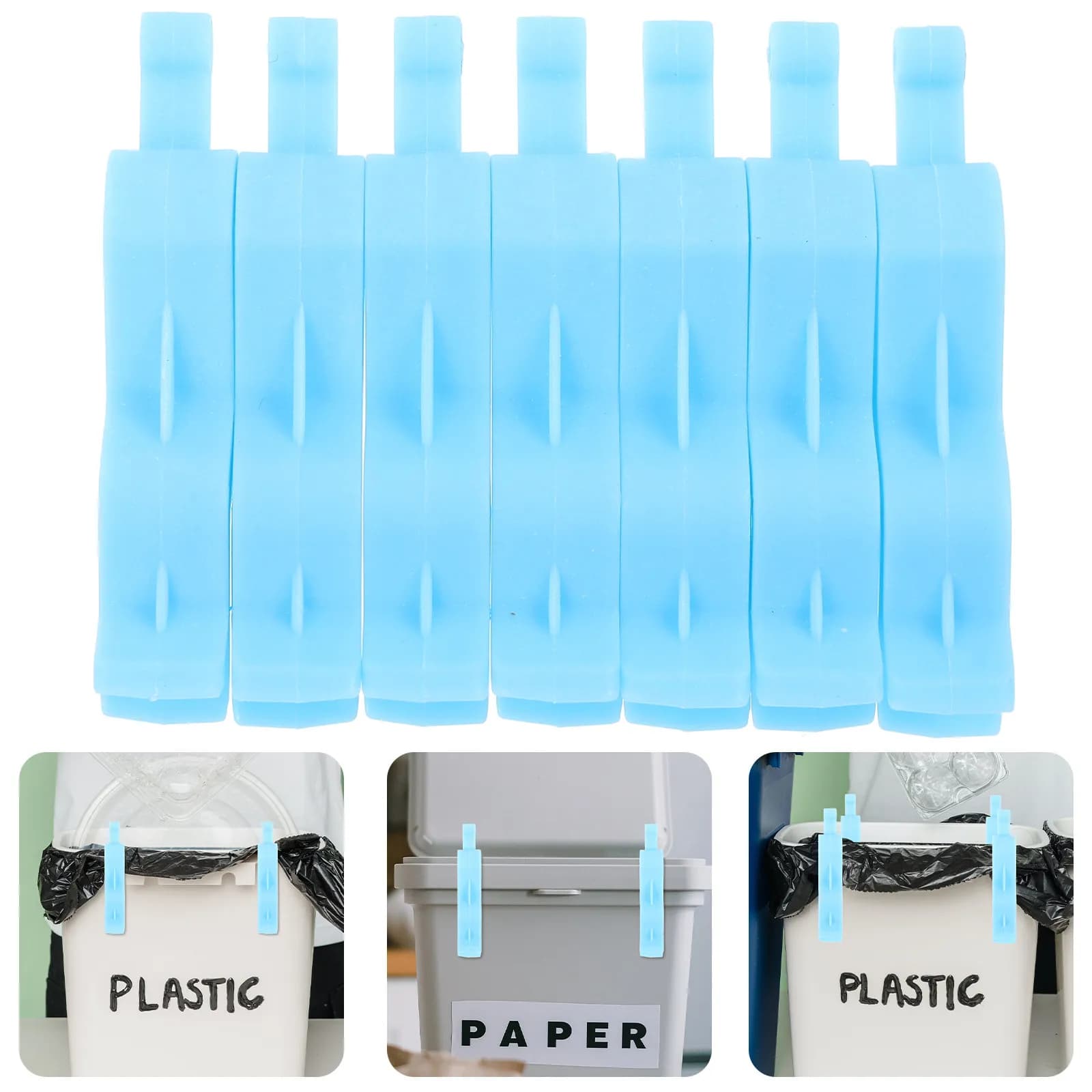 20 Pezzi Morsetti in Plastica per Sacchi della Spazzatura, Clip Antiscivolo Resistenti per Contenitori di Rifiuti, per Casa, Hotel, Ristorante, Fissaggio Sacchi per Bidoni