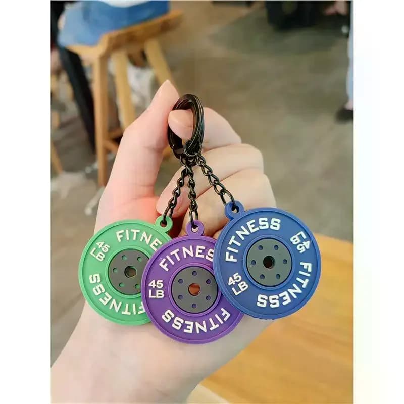 2025 New Barbell Keychain Silicone Dumbbell Keychain Gym Gifts For Gym Lovers Fitness Trainer Gift Backpack Car Key Pendant