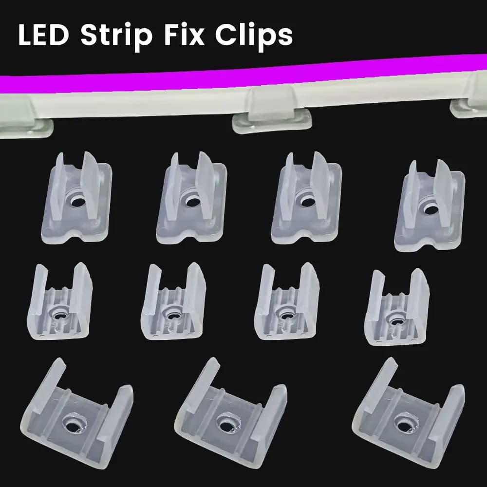 LED Strip Fix Clip Support Connector Accessories For Fixing 2835 Black Light 6mm 8mm 12mm 15mm 220V Flexible COB Plastic Buckle