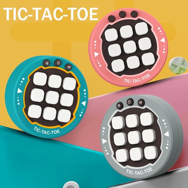 Console di gioco portatile portatile Tic Tac Toe Gioco da tavolo puzzle elettronico multifunzionale per gioco cerebrale interattivo per bambini