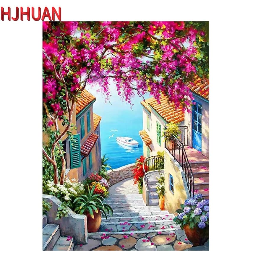 Diy Diamond Painting Flower; house; tree Full Square/Round Diamond Embroidery cross-stitch Mosaic Kits Quality Handmade Products