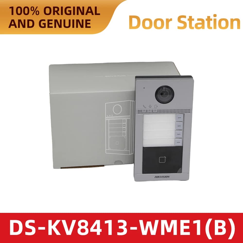 Hikvision DS-KV8413-WME1(B) IP Video Intercom Doorbell 2MP IR Outdoor Door Phone WiFi PoE Access Control Mifare Card Reader IP65