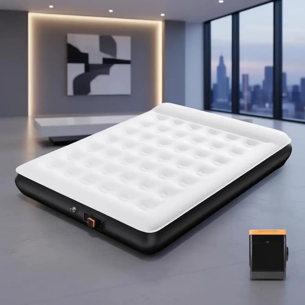 Materasso Gonfiabile Portatile con Pompa Ricaricabile USB, Letto ad Aria Rialzato con Cuscino Integrato, Ideale per Campeggio, Viaggi e H