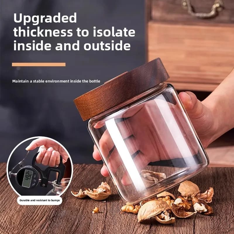 Food grade coffee bean storage tank, glass sealed tank, special storage tank for coffee powder
