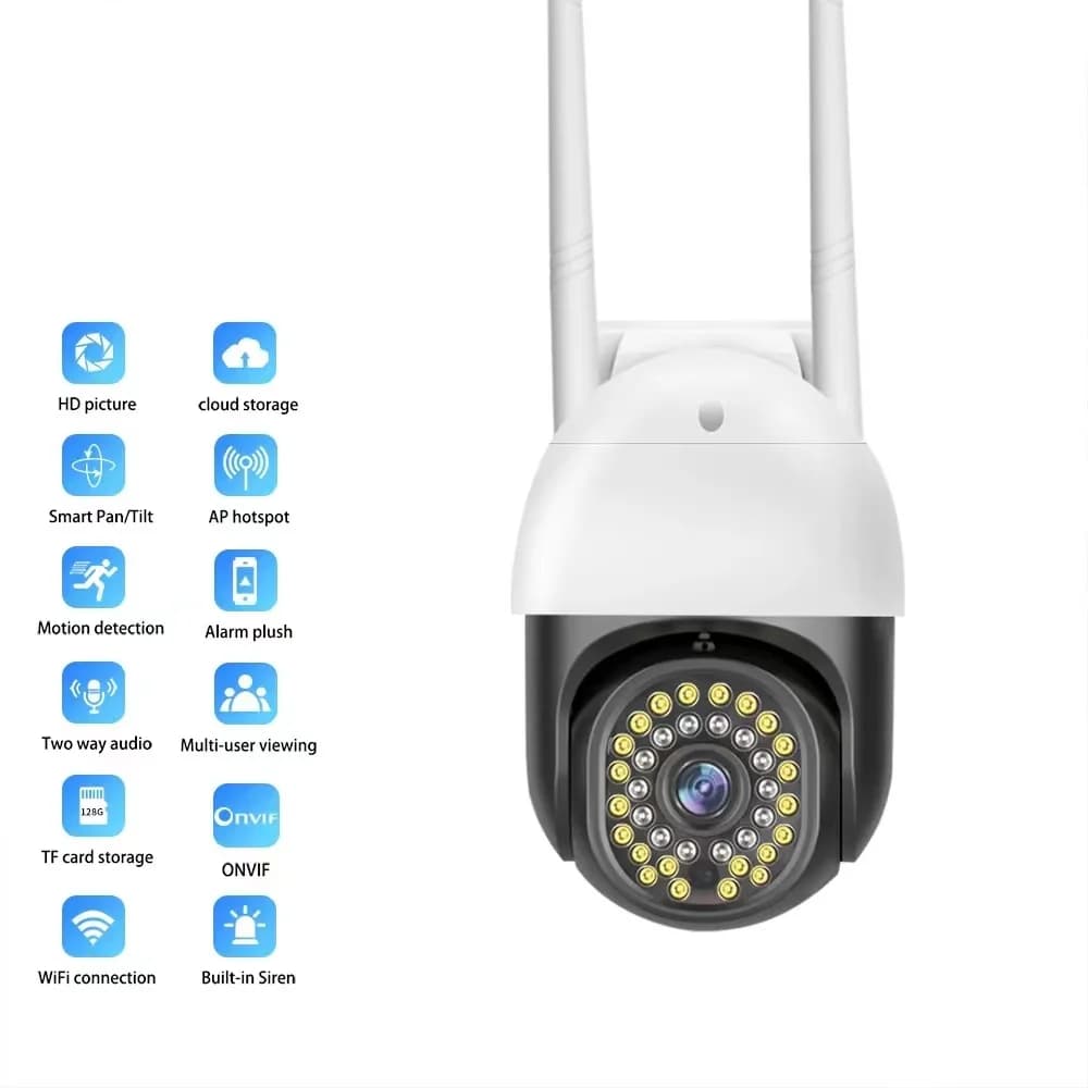 2MP 1080p Tuya APP Outdoor Water-proof WIFI IP Dome Camera Onvif Full Color AI Humanoid Intercom Baby Monitor