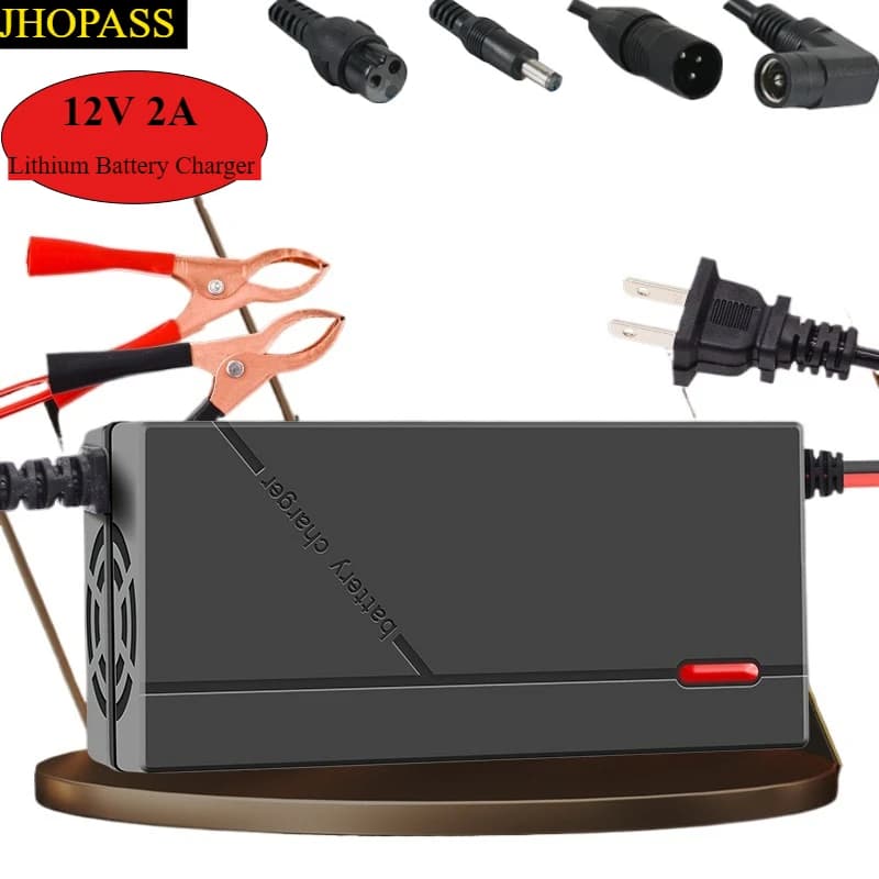 Lead charger with crocodile clip with 12V smart LED display 2A for toy charger 110V-220V US EU AU UK Plug